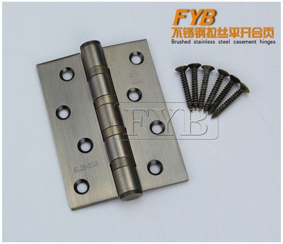 揭陽廠家直銷4寸304不銹鋼拉絲開槽防盜門合頁 4BB平開門窗鉸鏈